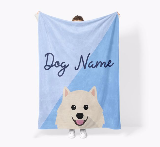 Peeking Name: Personalized {breedFullName} Premium Sherpa Fleece Blanket